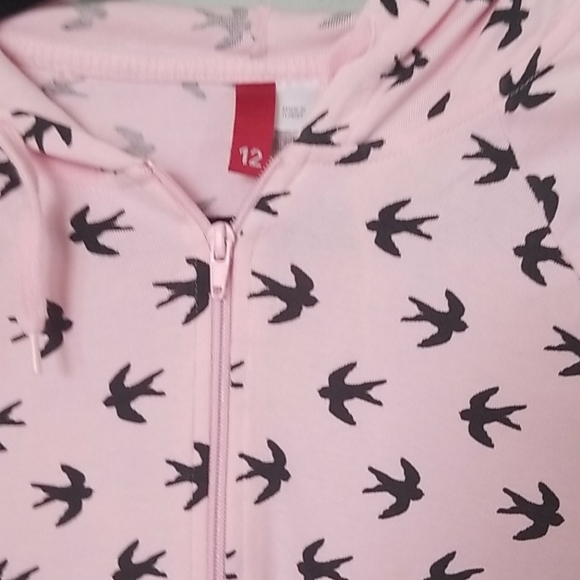 H&M size 12 Soft Girl Twee pink sparrow zip up jacket - Picture 2 of 6